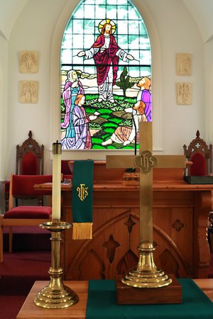 stained glass altar